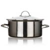 GARNEK EMALIOWANY 24cm 3,7L Z POKRYWĄ BANQUET METALLIC BLACK